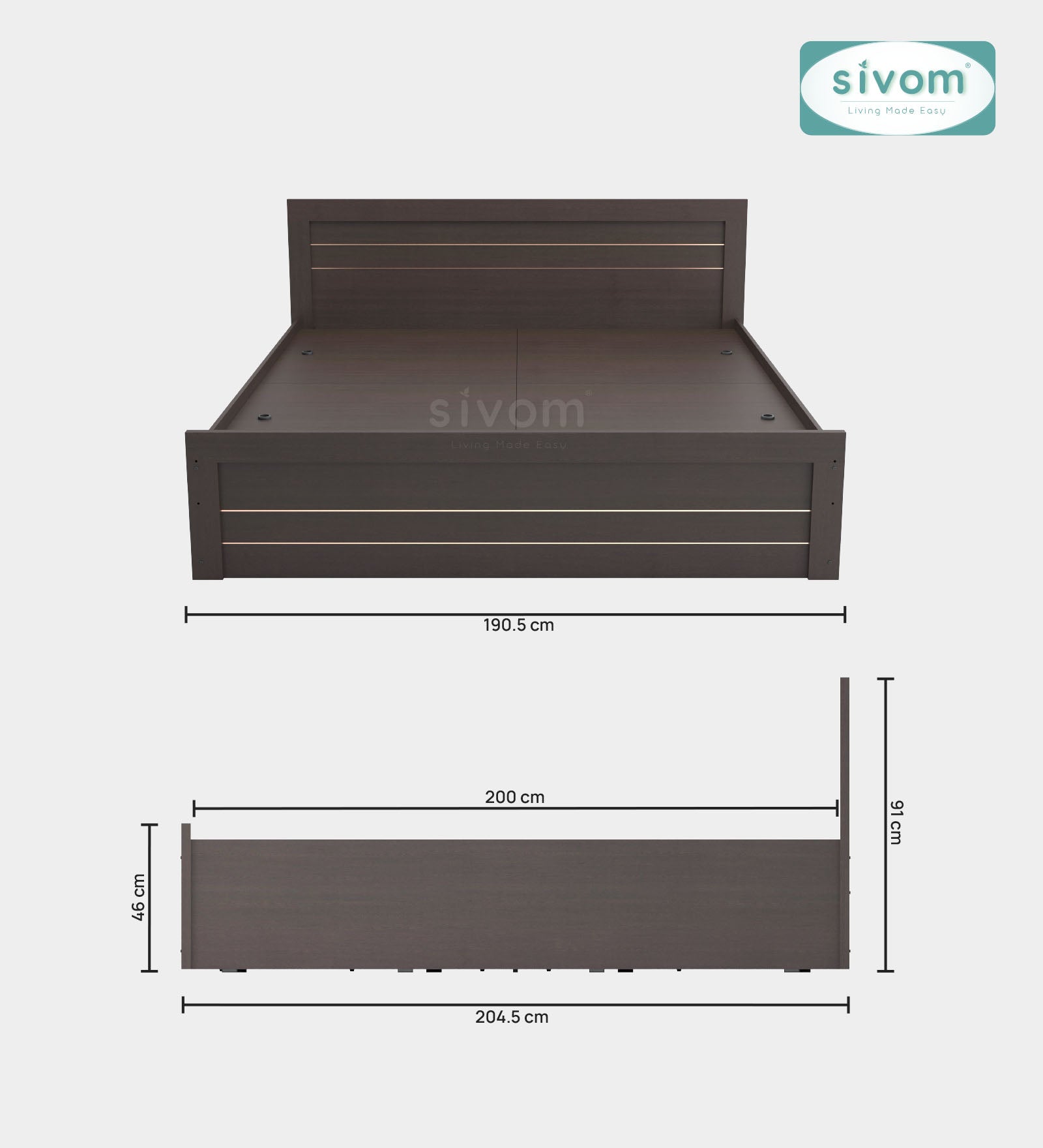 Sivom furniture Tenet King With Storage Bedroom Combo