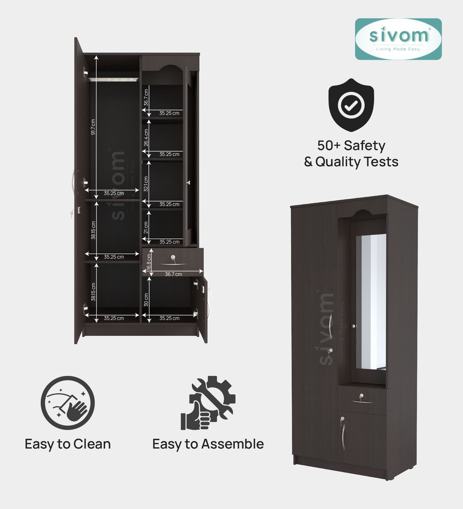 Sivom furniture Tenet King With Storage Bedroom Combo