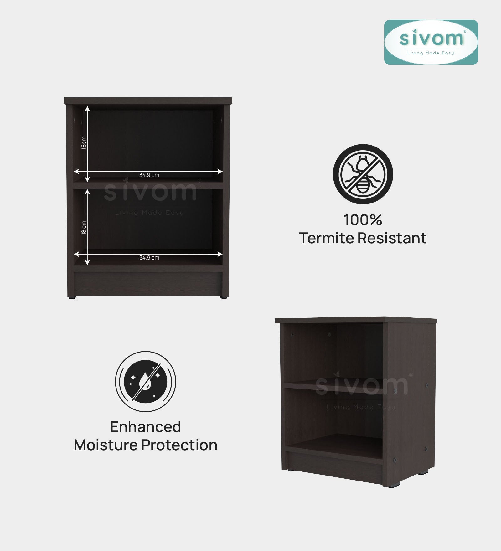 Sivom furniture Tenet King With Storage Bedroom Combo