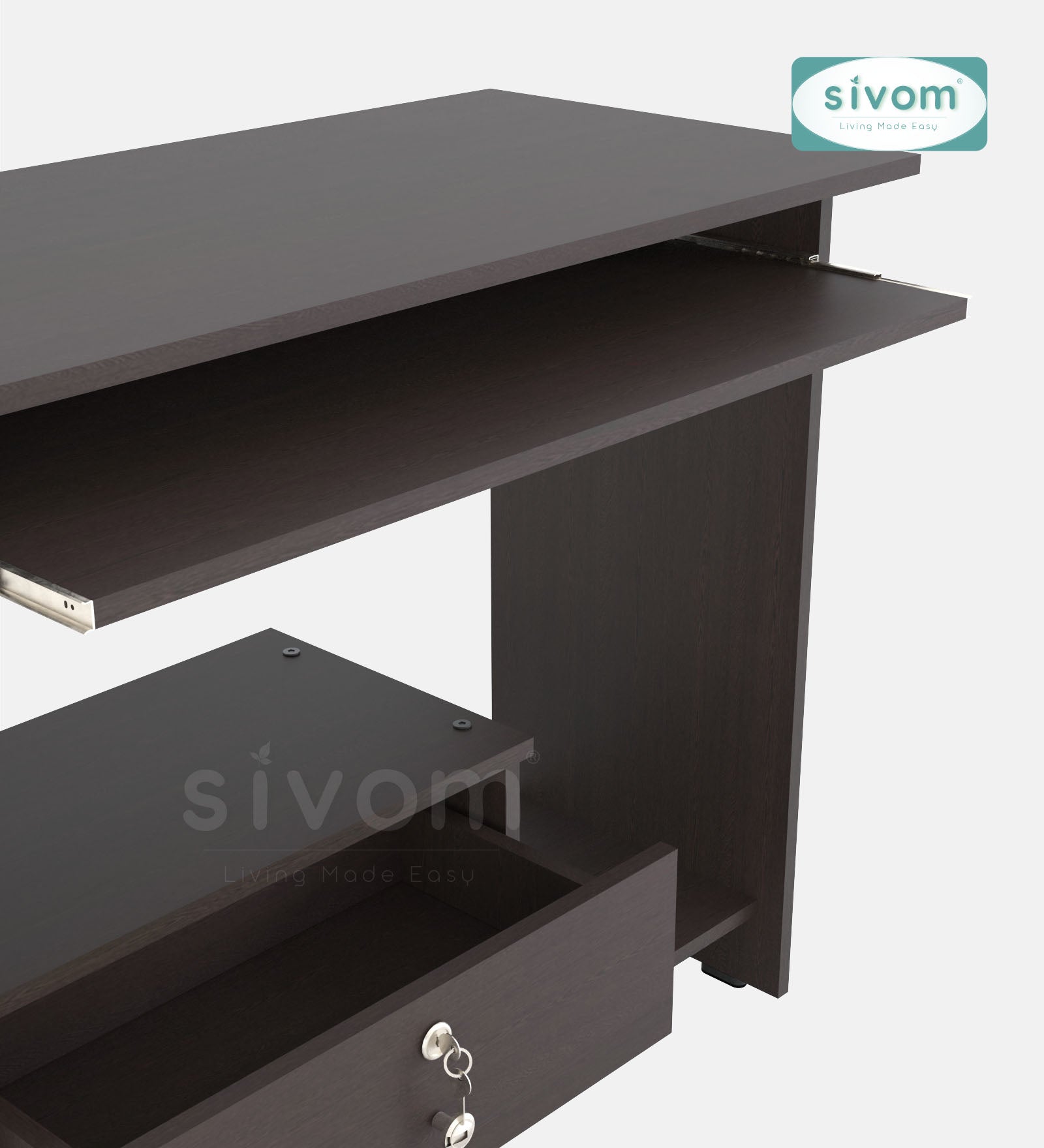 SIVOMTessa Study/Home Office Engineered Wood Computer Desk for Modern Homes | Elegant Design & Premium Finish