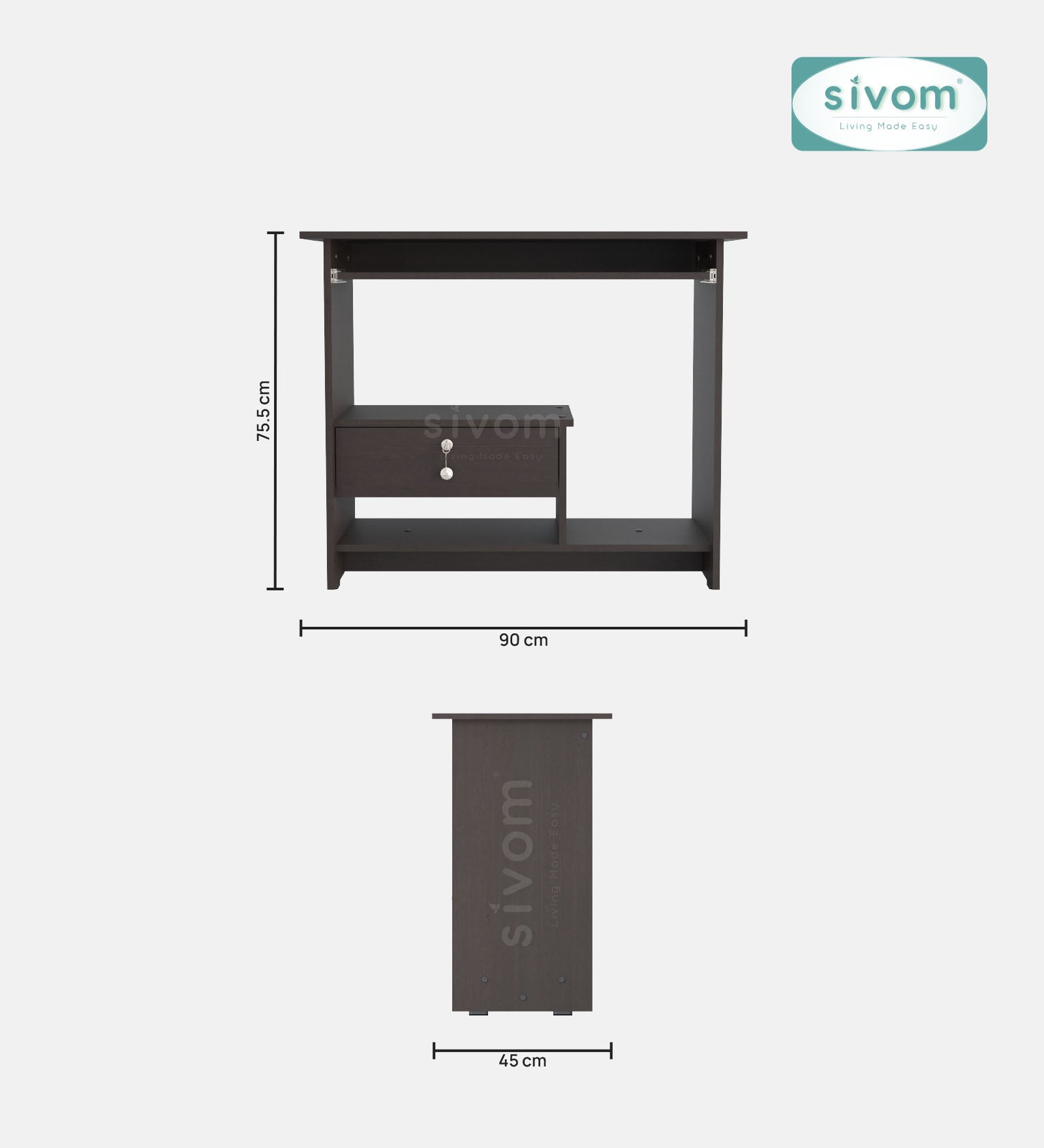 SIVOMTessa Study/Home Office Engineered Wood Computer Desk for Modern Homes | Elegant Design & Premium Finish