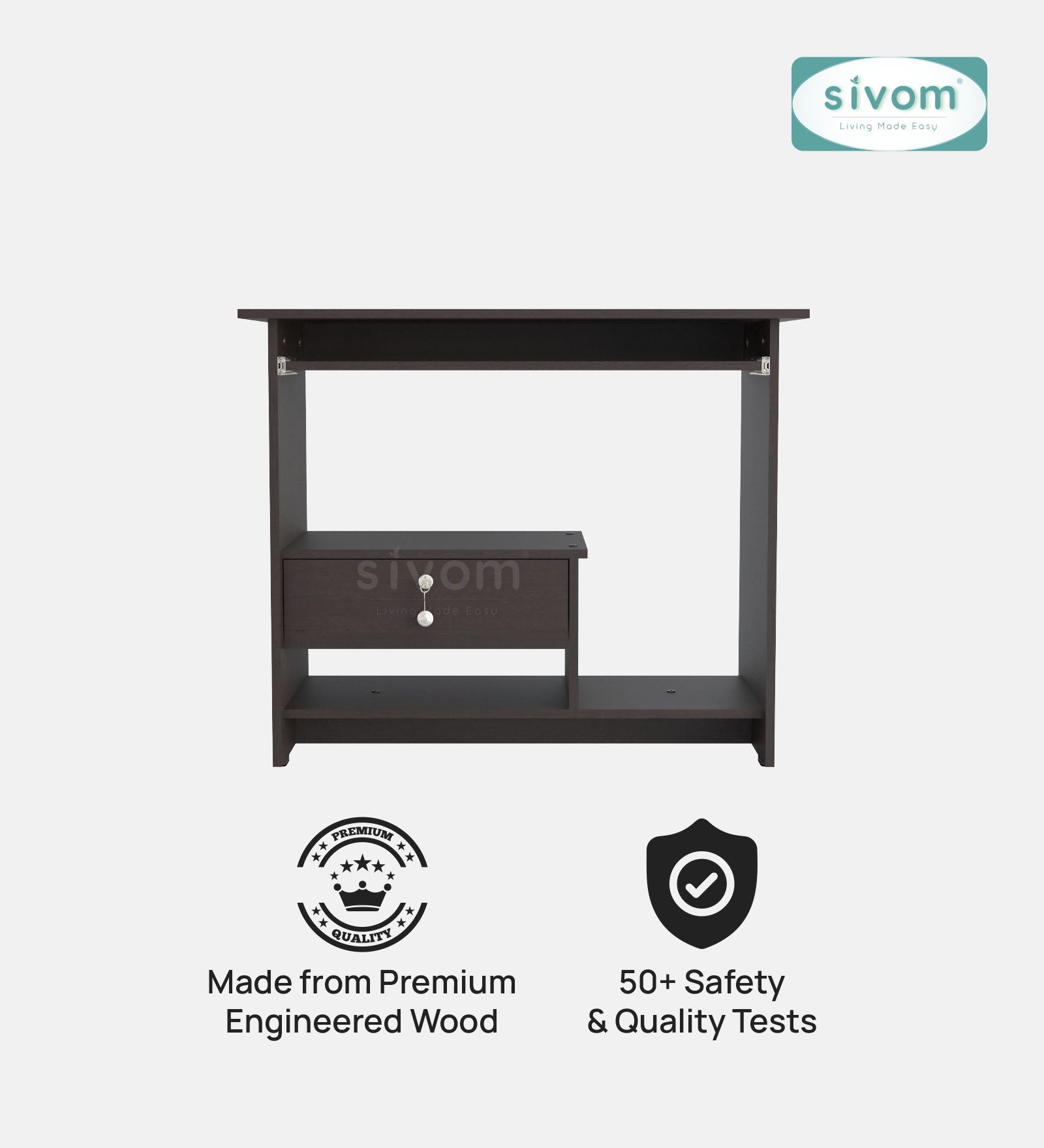 SIVOMTessa Study/Home Office Engineered Wood Computer Desk for Modern Homes | Elegant Design & Premium Finish