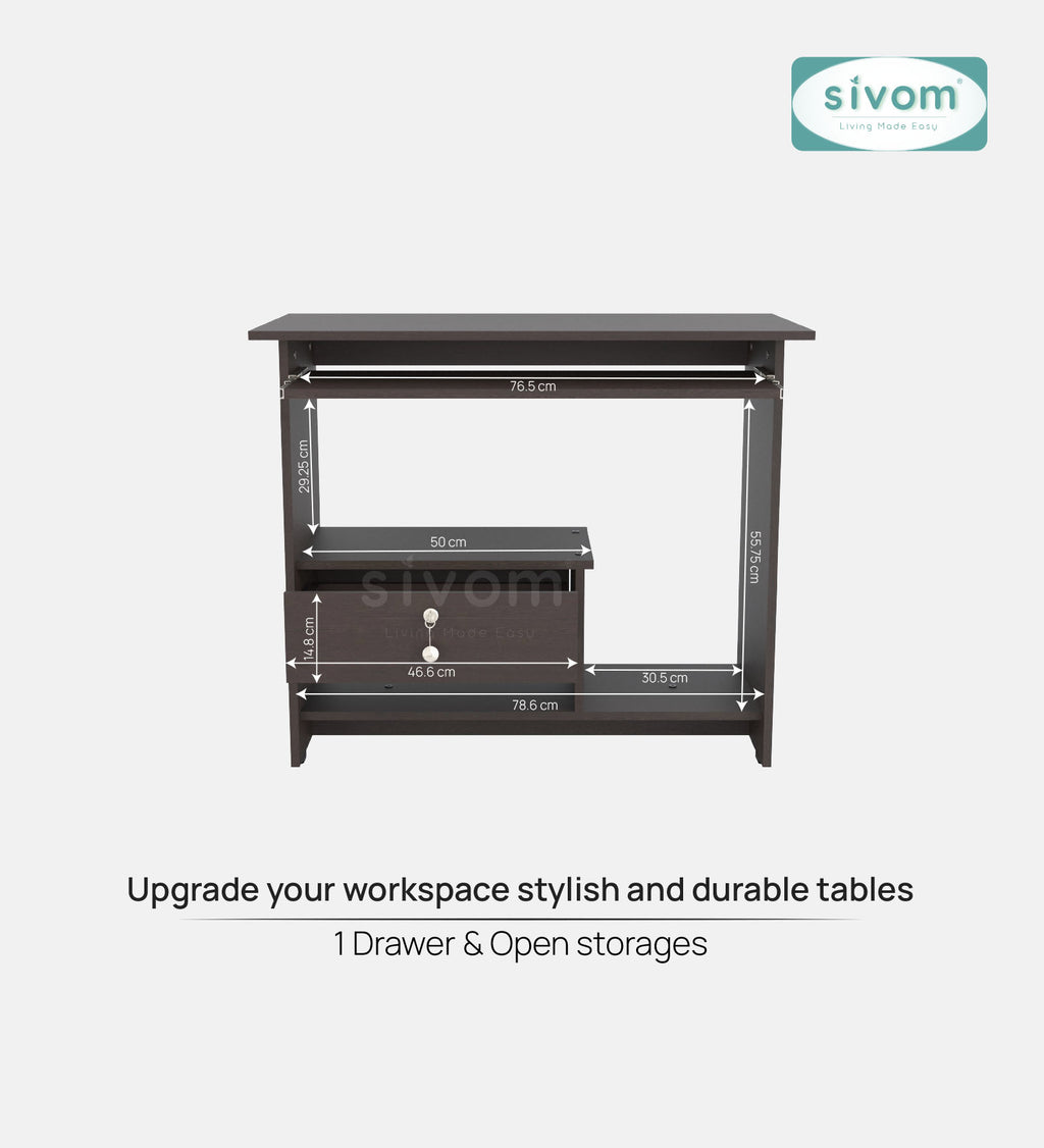 SIVOMTessa Study/Home Office Engineered Wood Computer Desk for Modern Homes | Elegant Design & Premium Finish