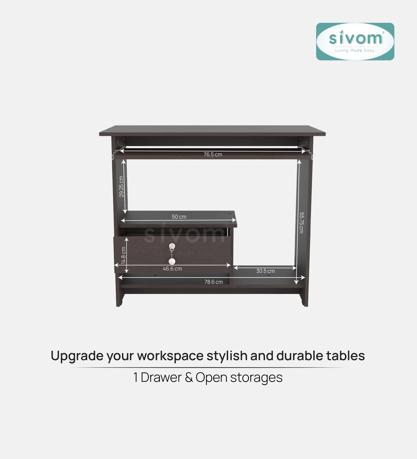 SIVOMTessa Study/Home Office Engineered Wood Computer Desk for Modern Homes | Elegant Design & Premium Finish