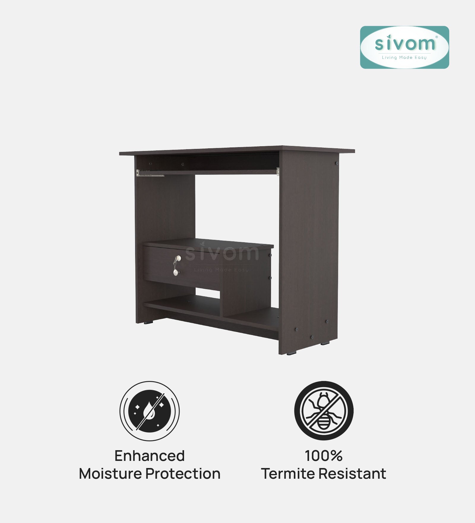 SIVOMTessa Study/Home Office Engineered Wood Computer Desk for Modern Homes | Elegant Design & Premium Finish