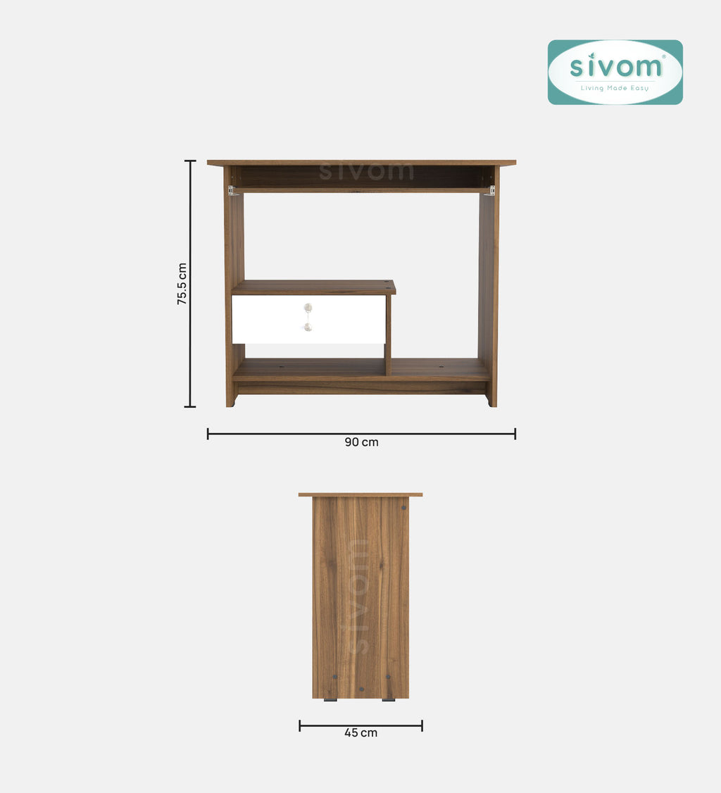 SIVOMTessa Study/Home Office Engineered Wood Computer Desk for Modern Homes | Elegant Design & Premium Finish