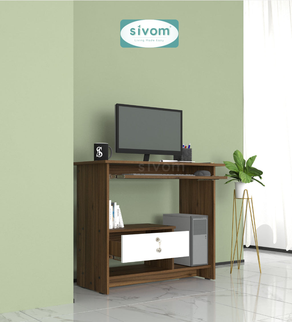 SIVOMTessa Study/Home Office Engineered Wood Computer Desk for Modern Homes | Elegant Design & Premium Finish