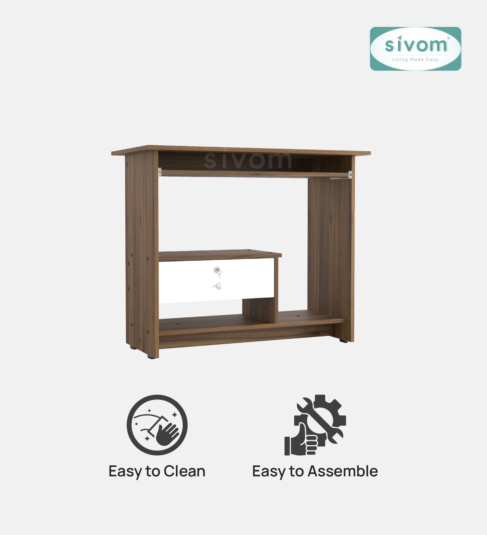 SIVOMTessa Study/Home Office Engineered Wood Computer Desk for Modern Homes | Elegant Design & Premium Finish