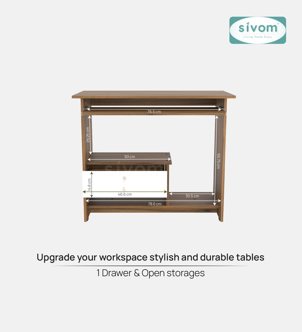 SIVOMTessa Study/Home Office Engineered Wood Computer Desk for Modern Homes | Elegant Design & Premium Finish