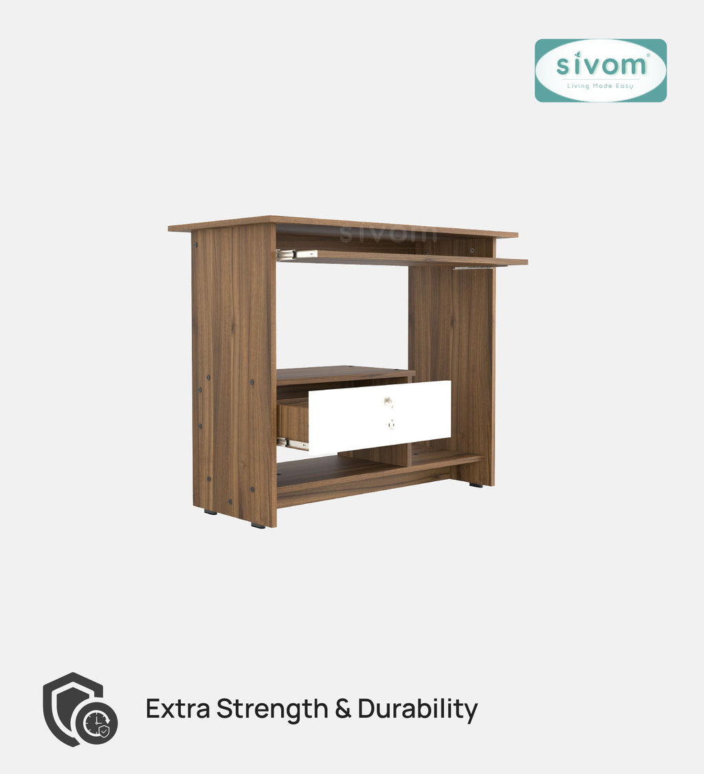 SIVOMTessa Study/Home Office Engineered Wood Computer Desk for Modern Homes | Elegant Design & Premium Finish