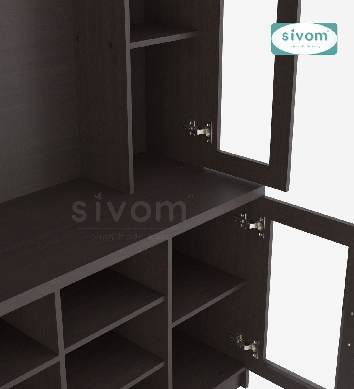 SIVOM Thunder Multipurpose TV Unit fits upto 43 inch with Storage Engineered Wood TV Entertainment Unit for Modern Homes | Elegant Design & Premium Finish