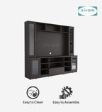 SIVOM Thunder Multipurpose TV Unit fits upto 43 inch with Storage Engineered Wood TV Entertainment Unit for Modern Homes | Elegant Design & Premium Finish