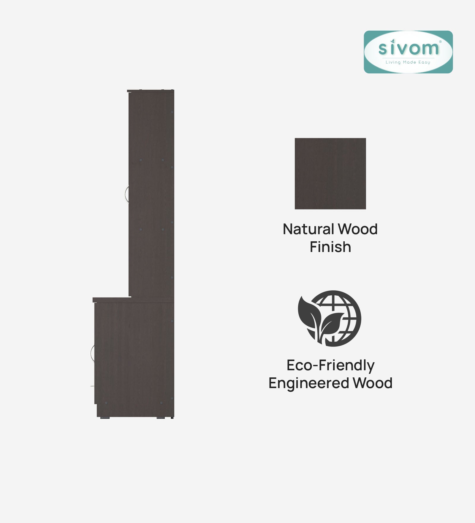 SIVOM Thunder Multipurpose TV Unit fits upto 43 inch with Storage Engineered Wood TV Entertainment Unit for Modern Homes | Elegant Design & Premium Finish