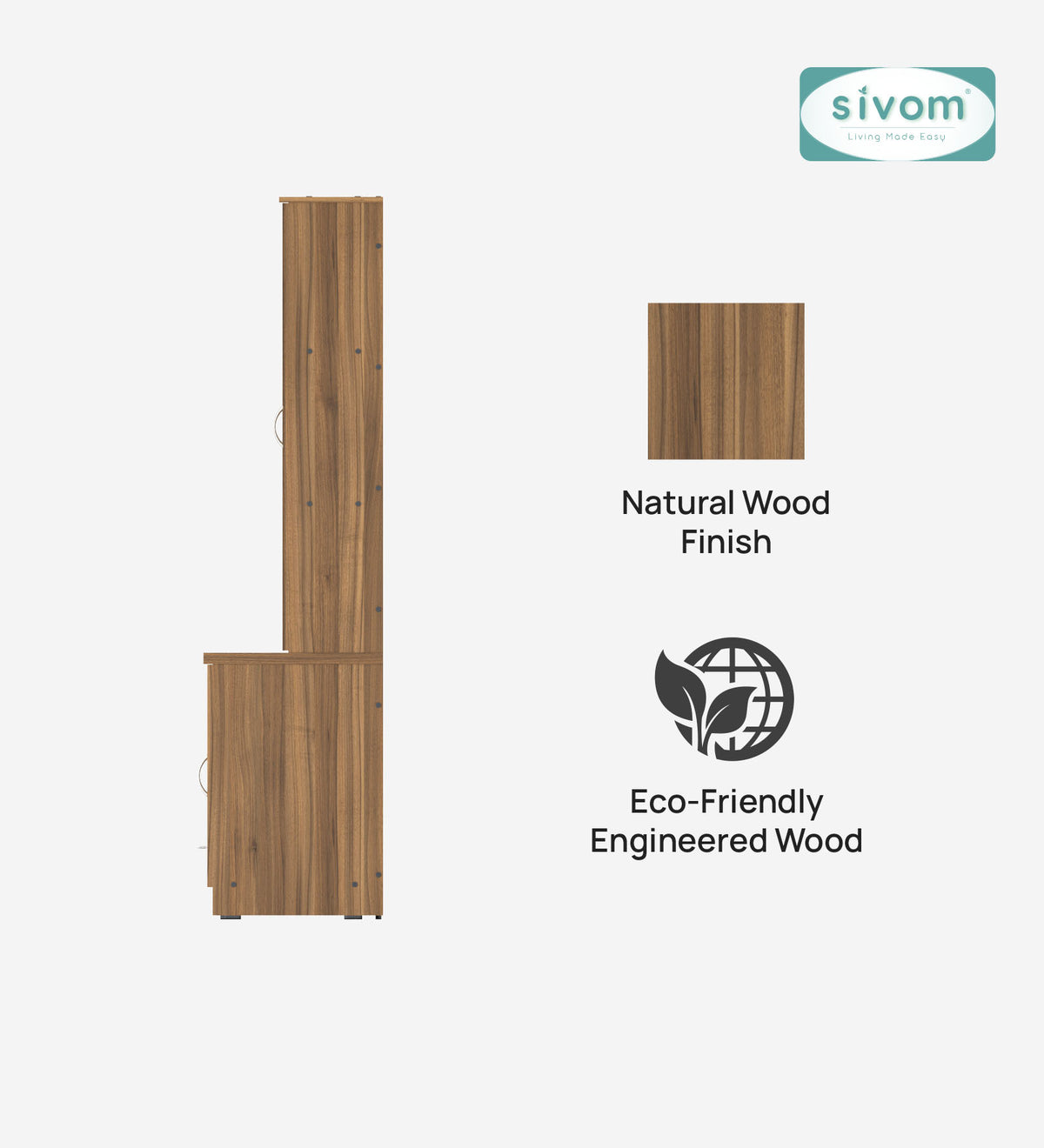 SIVOM Thunder Multipurpose TV Unit fits upto 43 inch with Storage Engineered Wood TV Entertainment Unit for Modern Homes | Elegant Design & Premium Finish
