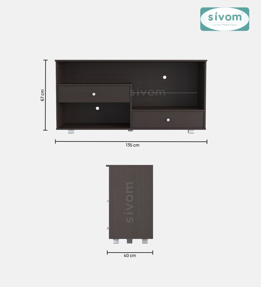 SIVOM TIPPLER Multipurpose TV Unit fits upto 43 inch with Storage Engineered Wood TV Entertainment Unit for Modern Homes | Elegant Design & Premium Finish