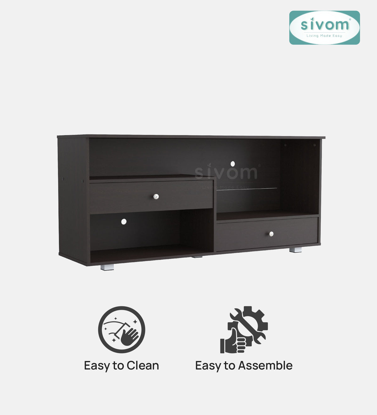 SIVOM TIPPLER Multipurpose TV Unit fits upto 43 inch with Storage Engineered Wood TV Entertainment Unit for Modern Homes | Elegant Design & Premium Finish