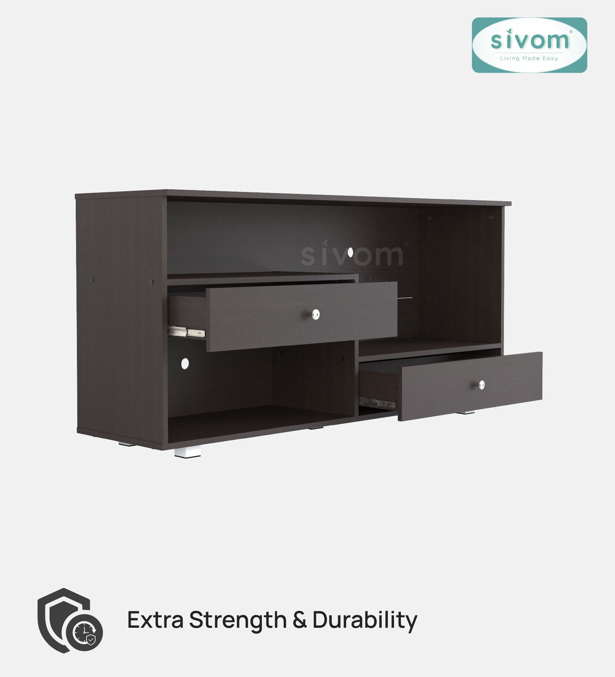 SIVOM TIPPLER Multipurpose TV Unit fits upto 43 inch with Storage Engineered Wood TV Entertainment Unit for Modern Homes | Elegant Design & Premium Finish