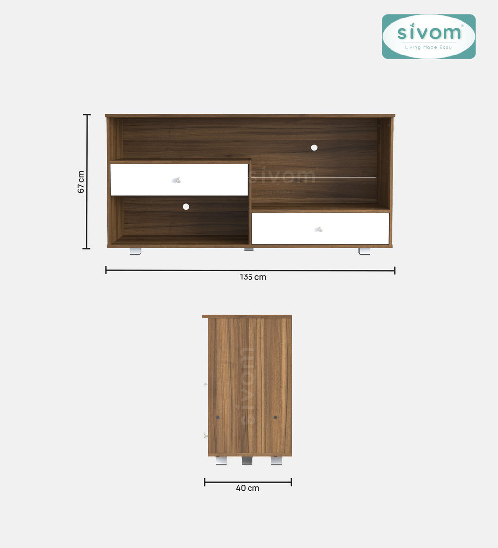 SIVOM TIPPLER Multipurpose TV Unit fits upto 43 inch with Storage Engineered Wood TV Entertainment Unit for Modern Homes | Elegant Design & Premium Finish