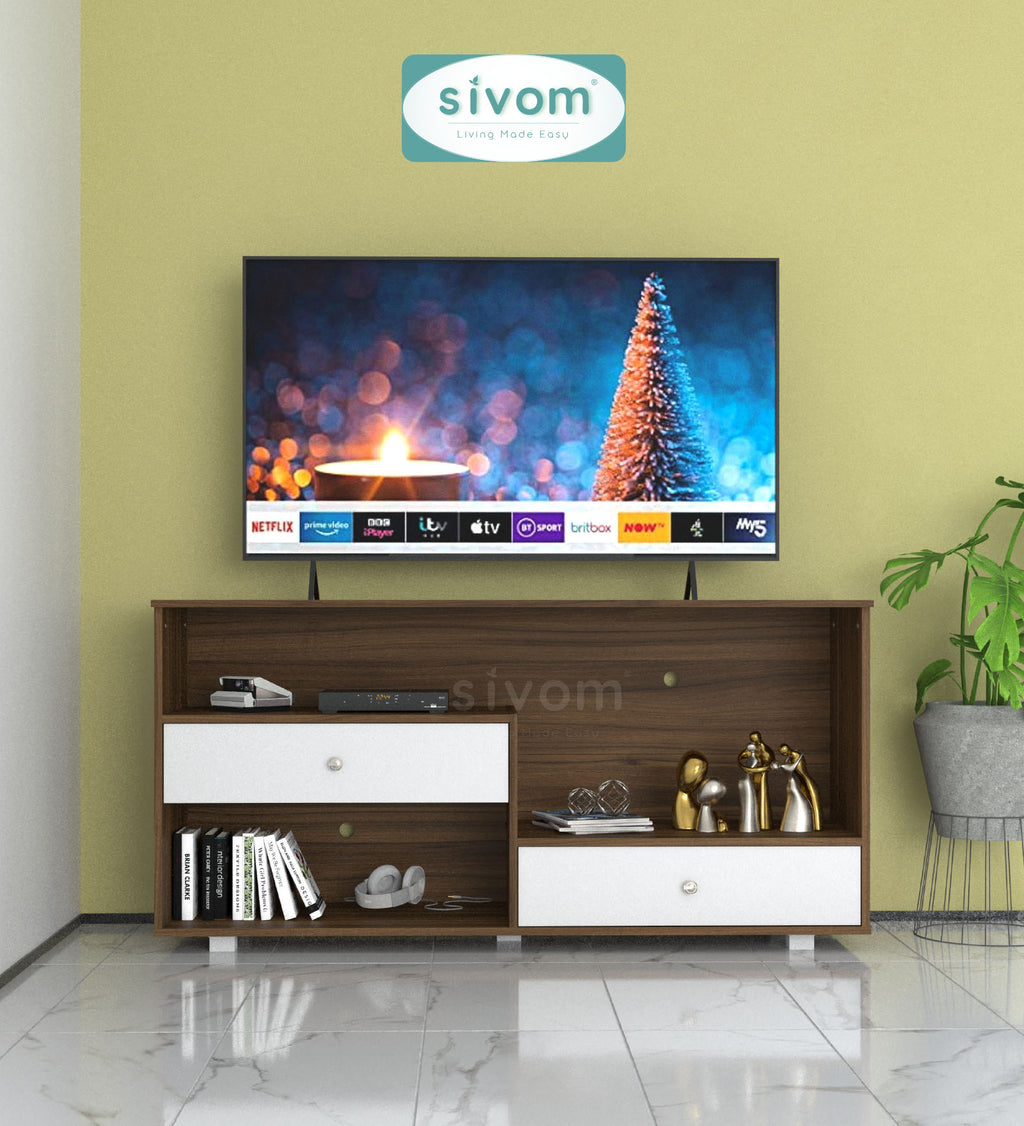 SIVOM TIPPLER Multipurpose TV Unit fits upto 43 inch with Storage Engineered Wood TV Entertainment Unit for Modern Homes | Elegant Design & Premium Finish