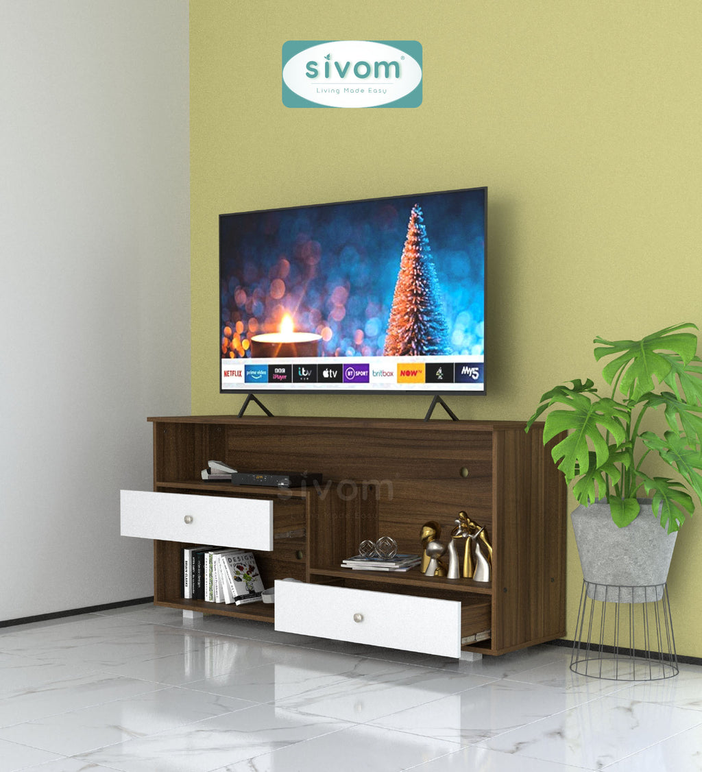 SIVOM TIPPLER Multipurpose TV Unit fits upto 43 inch with Storage Engineered Wood TV Entertainment Unit for Modern Homes | Elegant Design & Premium Finish