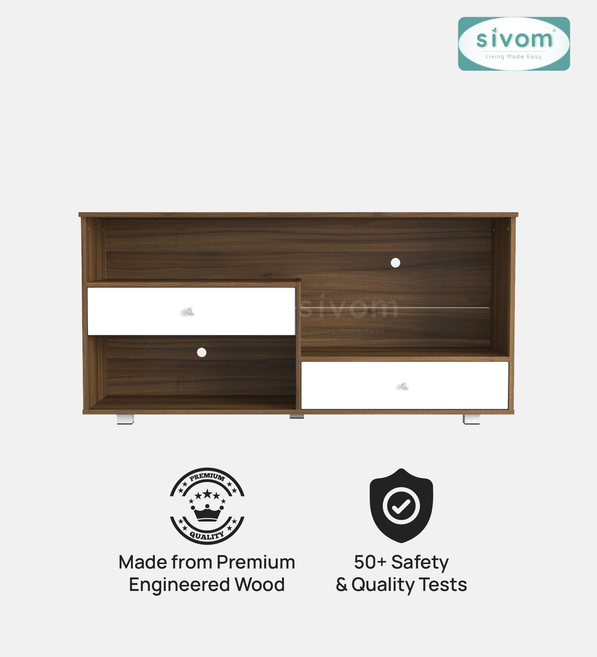 SIVOM TIPPLER Multipurpose TV Unit fits upto 43 inch with Storage Engineered Wood TV Entertainment Unit for Modern Homes | Elegant Design & Premium Finish