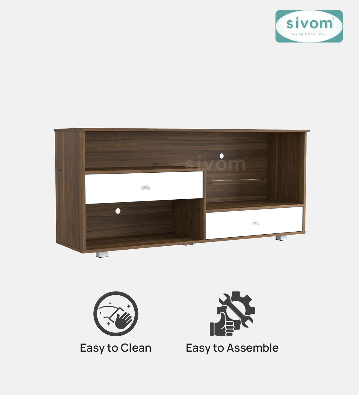 SIVOM TIPPLER Multipurpose TV Unit fits upto 43 inch with Storage Engineered Wood TV Entertainment Unit for Modern Homes | Elegant Design & Premium Finish