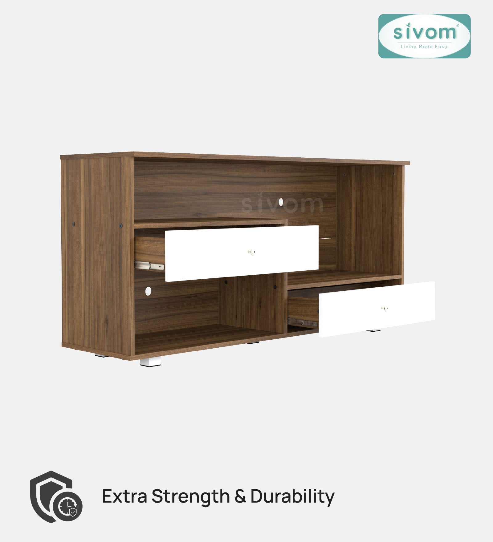 SIVOM TIPPLER Multipurpose TV Unit fits upto 43 inch with Storage Engineered Wood TV Entertainment Unit for Modern Homes | Elegant Design & Premium Finish