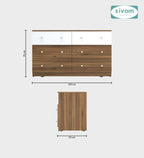 Sivom SIVOM Treasure Multipurpose Storage Unit/Chest of 6 Drawers Engineered Wood Free Standing Cabinet for Modern Homes | Elegant Design & Premium Finish