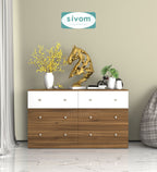 Sivom SIVOM Treasure Multipurpose Storage Unit/Chest of 6 Drawers Engineered Wood Free Standing Cabinet for Modern Homes | Elegant Design & Premium Finish