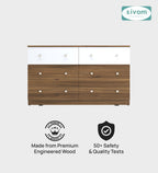 Sivom SIVOM Treasure Multipurpose Storage Unit/Chest of 6 Drawers Engineered Wood Free Standing Cabinet for Modern Homes | Elegant Design & Premium Finish