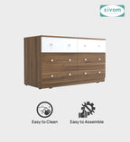 Sivom SIVOM Treasure Multipurpose Storage Unit/Chest of 6 Drawers Engineered Wood Free Standing Cabinet for Modern Homes | Elegant Design & Premium Finish