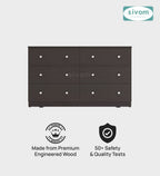 Sivom SIVOM Treasure Multipurpose Storage Unit/Chest of 6 Drawers Engineered Wood Free Standing Cabinet for Modern Homes | Elegant Design & Premium Finish