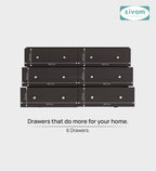 Sivom SIVOM Treasure Multipurpose Storage Unit/Chest of 6 Drawers Engineered Wood Free Standing Cabinet for Modern Homes | Elegant Design & Premium Finish