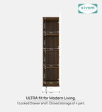 Sivom SIVOM Ultra Multipurpose 1 Door Wardrobe / Spacious 4 Shelves with Outer Drawer Engineered Wood 1 Door Wardrobe for Modern Homes | Elegant Design & Premium Finish