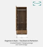Sivom furniture SIVOM Ultra Multipurpose 2 Door Closet Engineered Wood 2 Door Wardrobe for Modern Homes | Elegant Design & Premium Finish