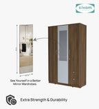 Sivom SIVOM Ultra Multipurpose 3 Door Wardrobe / Spacious Shelves with Hanging Rail Engineered Wood 3 Door Wardrobe for Modern Homes | Elegant Design & Premium Finish