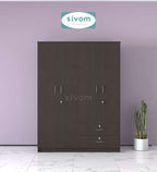 Sivom SIVOM Ultra Multipurpose 4 Door Closet Engineered Wood 4 Door Wardrobe for Modern Homes | Elegant Design & Premium Finish