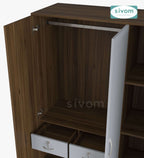Sivom furniture SIVOM Ultra Multipurpose 3 Door Wardrobe / Spacious Shelves with Hanging Rail Engineered Wood 3 Door Wardrobe for Modern Homes | Elegant Design & Premium Finish