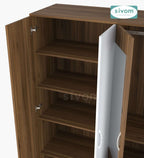Sivom SIVOM Ultra Multipurpose 4 Door Wardrobe Closet With Mirror Engineered Wood 4 Door Wardrobe With Mirror for Modern Homes | Elegant Design & Premium Finish