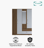 Sivom SIVOM Ultra Multipurpose 4 Door Wardrobe Closet With Mirror Engineered Wood 4 Door Wardrobe With Mirror for Modern Homes | Elegant Design & Premium Finish