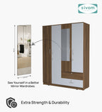 Sivom SIVOM Ultra Multipurpose 4 Door Wardrobe Closet With Mirror Engineered Wood 4 Door Wardrobe With Mirror for Modern Homes | Elegant Design & Premium Finish