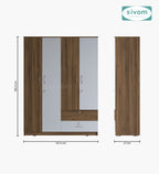 Sivom SIVOM Ultra Multipurpose 4 Door Closet Engineered Wood 4 Door Wardrobe for Modern Homes | Elegant Design & Premium Finish