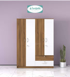 Sivom SIVOM Ultra Multipurpose 4 Door Closet Engineered Wood 4 Door Wardrobe for Modern Homes | Elegant Design & Premium Finish