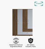 Sivom SIVOM Ultra Multipurpose 4 Door Closet Engineered Wood 4 Door Wardrobe for Modern Homes | Elegant Design & Premium Finish