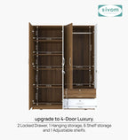 Sivom SIVOM Ultra Multipurpose 4 Door Closet Engineered Wood 4 Door Wardrobe for Modern Homes | Elegant Design & Premium Finish
