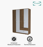 Sivom SIVOM Ultra Multipurpose 4 Door Closet Engineered Wood 4 Door Wardrobe for Modern Homes | Elegant Design & Premium Finish