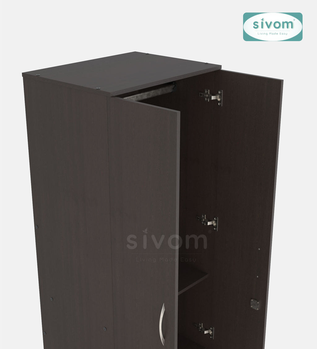 Sivom furniture SIVOM Ultra Multipurpose 2 Door Closet Engineered Wood 2 Door Wardrobe for Modern Homes | Elegant Design & Premium Finish