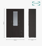 Sivom furniture SIVOM Ultra Multipurpose 3 Door Wardrobe With Mirror/ Spacious Shelves with Hanging Rail Engineered Wood 3 Door Wardrobe for Modern Homes | Elegant Design & Premium Finish