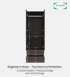 Sivom furniture SIVOM Ultra Multipurpose 2 Door Closet Engineered Wood 2 Door Wardrobe for Modern Homes | Elegant Design & Premium Finish