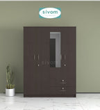 Sivom SIVOM Ultra Multipurpose 4 Door Wardrobe Closet With Mirror Engineered Wood 4 Door Wardrobe With Mirror for Modern Homes | Elegant Design & Premium Finish
